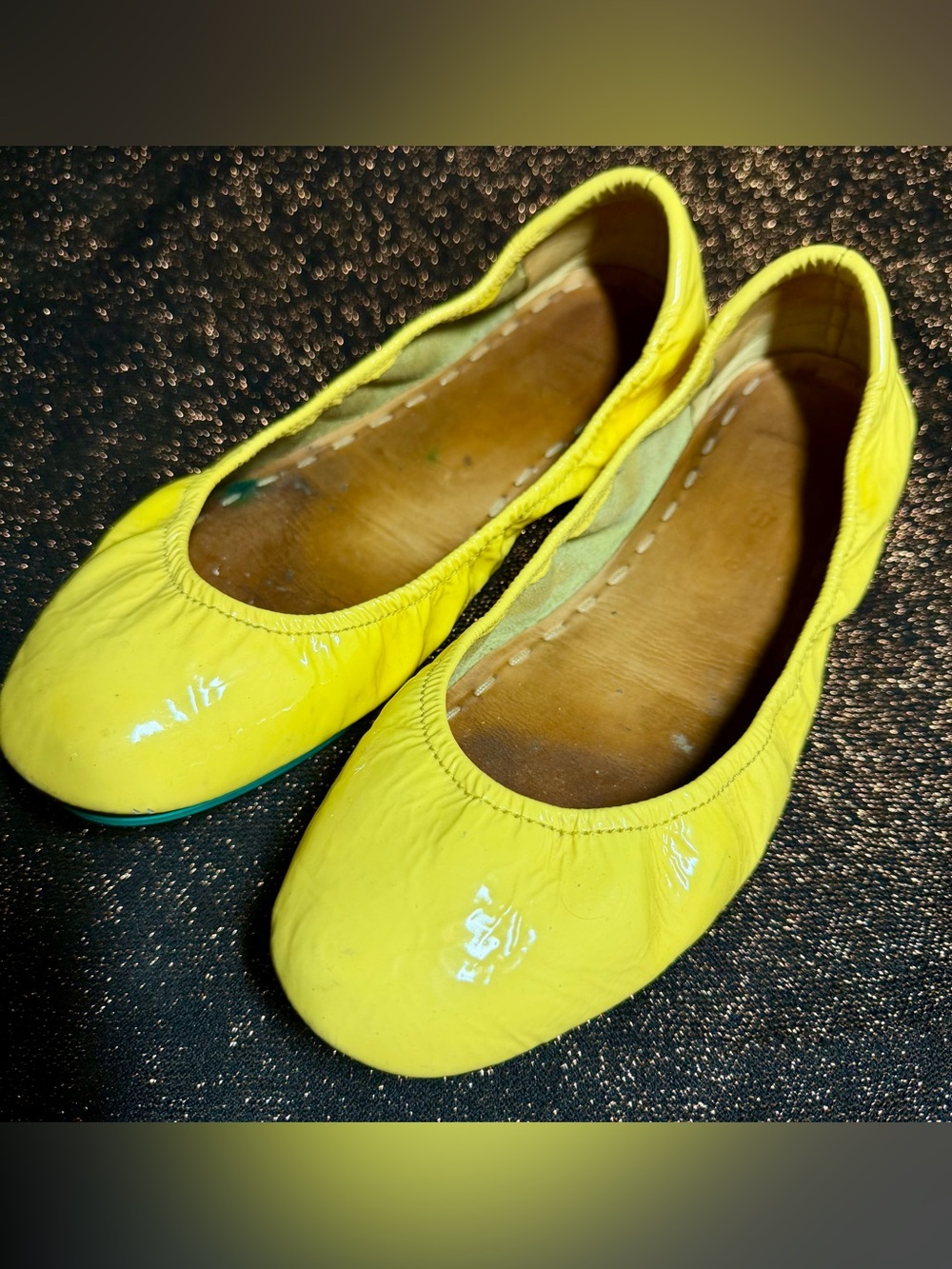Tieks by Gavrielli Ballet Flats Foldable Size 9 Yellow Patent Leather